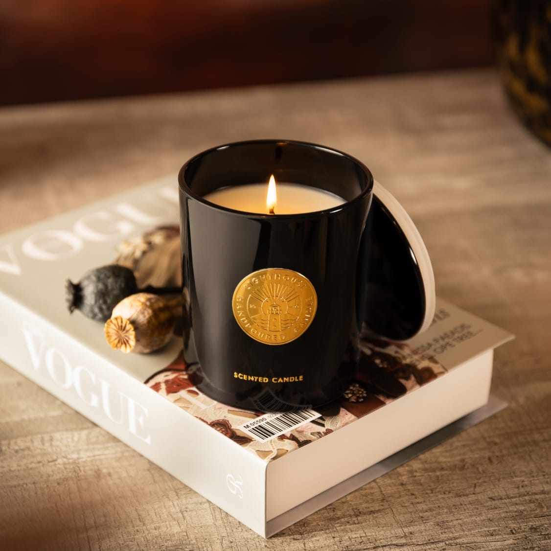 Geurkaars in zwart glas, Black edition